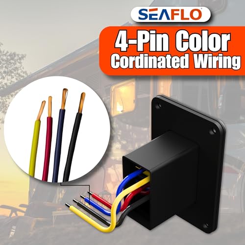 SEAFLO مفتاح تشغيل مثبت SEAFLO، مفتاح روك، أقصى 30 أمبير، 12 فولت/24 فولت، تمديد-تراجع، مجموعة أسلاك 4 دبابيس، عكس قطبية مؤقت، مقاوم للماء IP68 لقارب RV وشاحنة، ضمان 4 سنوات (عبوة 2) - Image 4