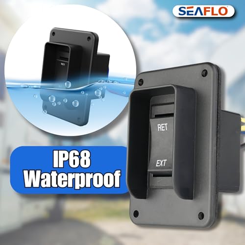 SEAFLO مفتاح تشغيل مثبت SEAFLO، مفتاح روك، أقصى 30 أمبير، 12 فولت/24 فولت، تمديد-تراجع، مجموعة أسلاك 4 دبابيس، عكس قطبية مؤقت، مقاوم للماء IP68 لقارب RV وشاحنة، ضمان 4 سنوات (عبوة 2) - Image 5