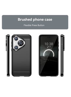 Wtech Soft Silicone Brushed Texture Protective Case Cover For Huawei Pura 70 5G 2024 Black  - Image 5