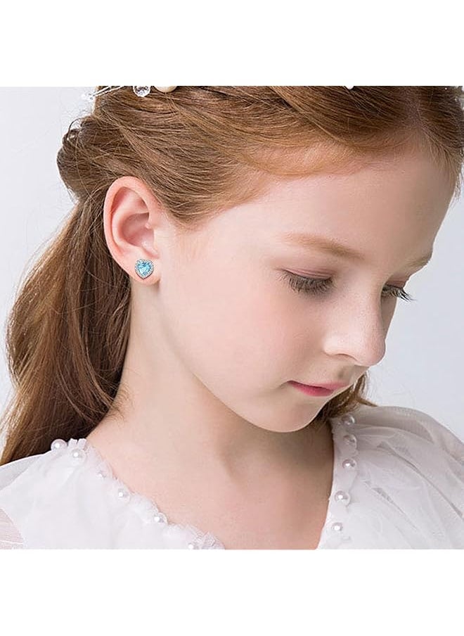 Besteel - Hypoallergenic Birthstone Stud Earrings For Women Butterfly Flower Heart Screw Back Earrings Jewelry Gift For Birthday Christmas - Image 1