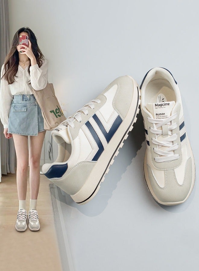 DUNISO Women's Platform Sneakers Low Top Walking Shoes for Lady Comfortable Lace Up Fashion Casual Shoes for Indoor Outdoor Travel Work and Running Shoes  - Image 1