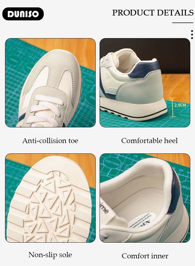DUNISO Women's Platform Sneakers Low Top Walking Shoes for Lady Comfortable Lace Up Fashion Casual Shoes for Indoor Outdoor Travel Work and Running Shoes  - Image 2