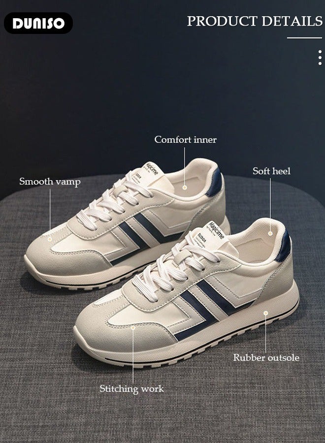 DUNISO Women's Platform Sneakers Low Top Walking Shoes for Lady Comfortable Lace Up Fashion Casual Shoes for Indoor Outdoor Travel Work and Running Shoes  - Image 5