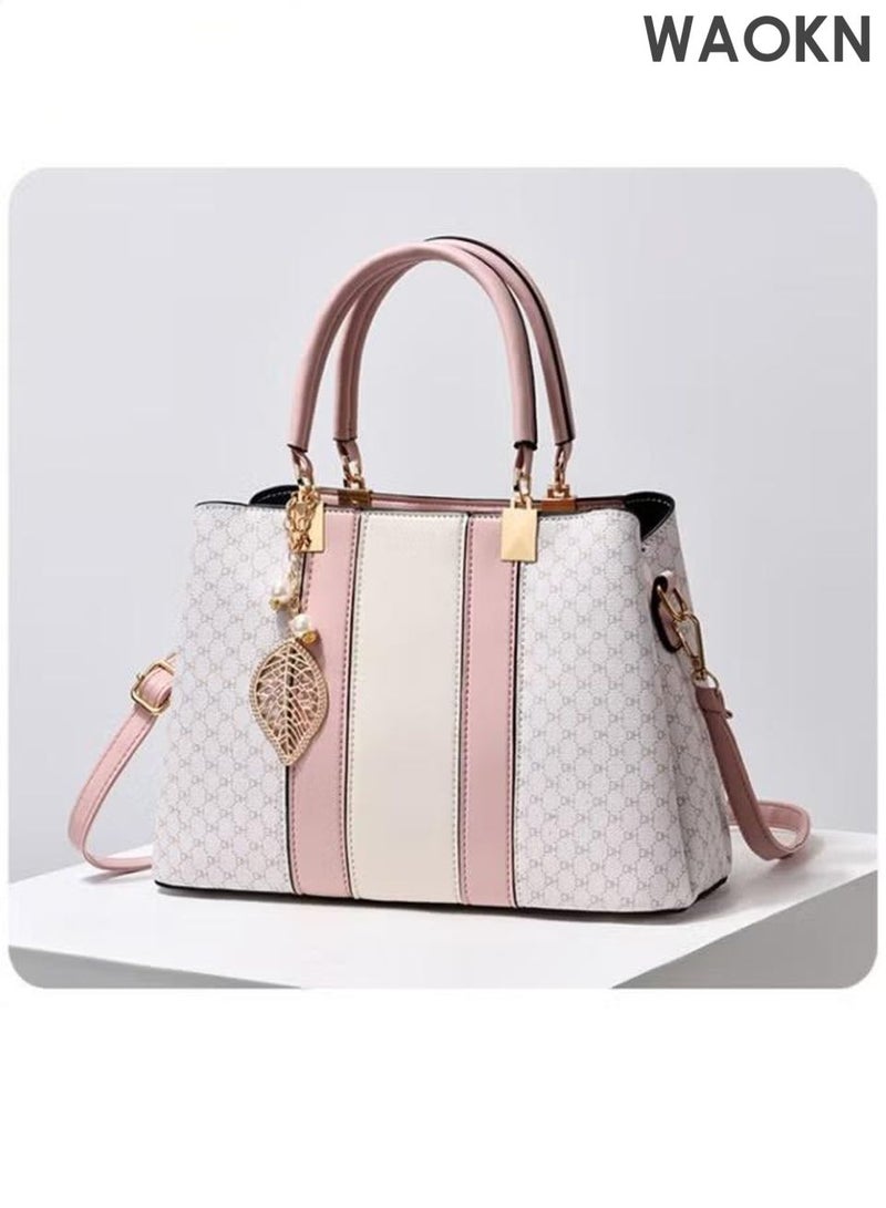 دبليو أيه أو كي أن حقيبة يد نسائية أنيقة بمقبض علوي وقلادة رائعة، حقيبة كتف كبيرة الحجم بحزام قابل للتعديل وإبزيم مغناطيسي، حقيبة كروس أنيقة وعصرية للسيدات، مثالية للمواعدة والتسوق والاستخدام اليومي، لون وردي. - Image 4