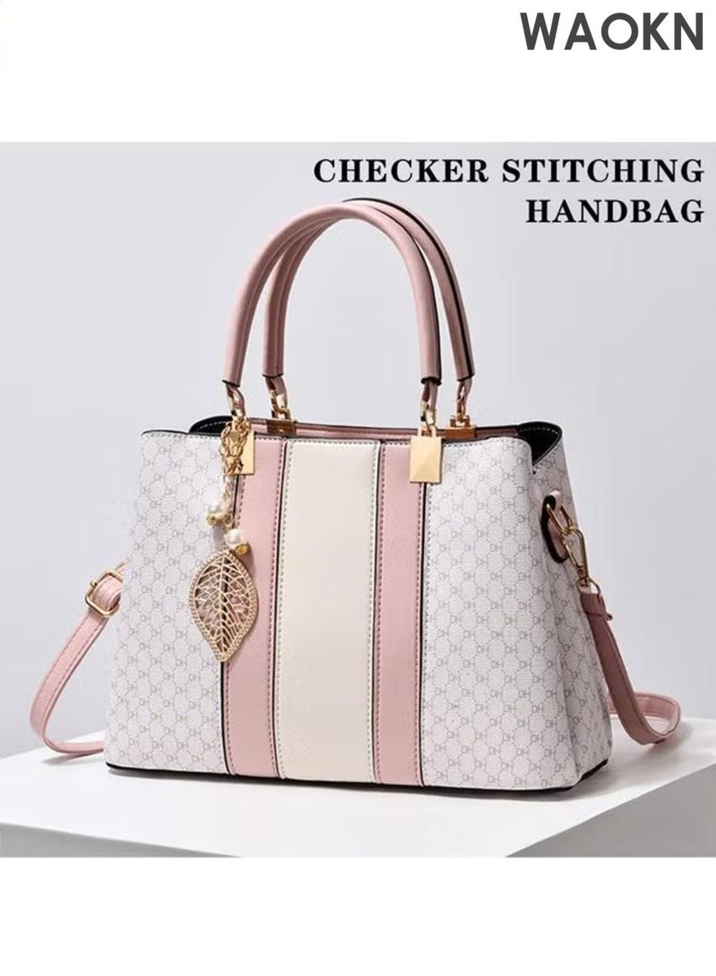 دبليو أيه أو كي أن حقيبة يد نسائية أنيقة بمقبض علوي وقلادة رائعة، حقيبة كتف كبيرة الحجم بحزام قابل للتعديل وإبزيم مغناطيسي، حقيبة كروس أنيقة وعصرية للسيدات، مثالية للمواعدة والتسوق والاستخدام اليومي، لون وردي. - Image 2