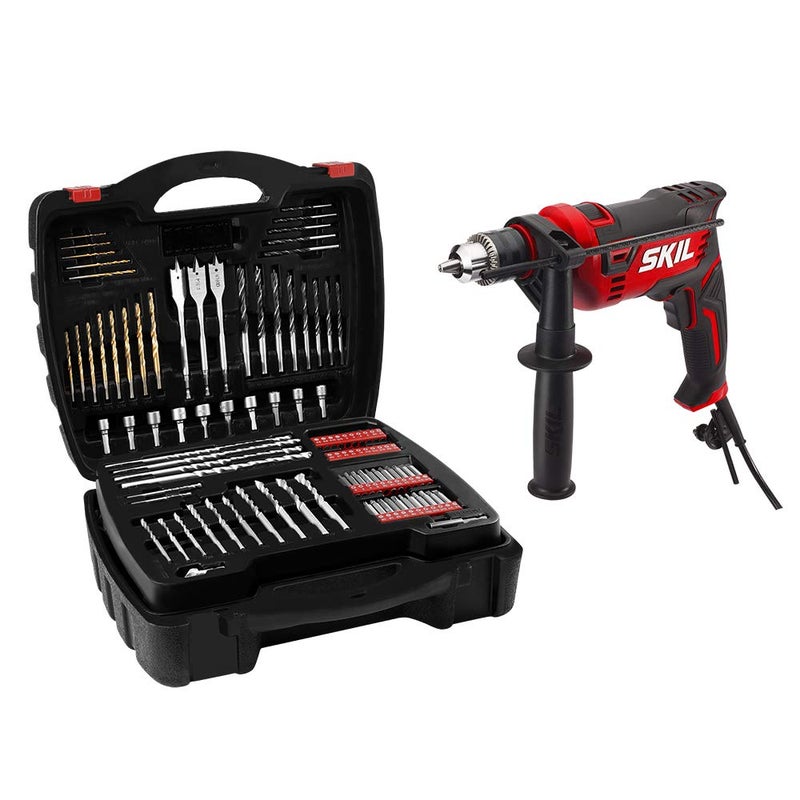 Skil 7.5 Amp 1/2-in Corded Hammer Drill with 100pcs Drill Bit Set With Variable Speed- HD182002 - Image 1