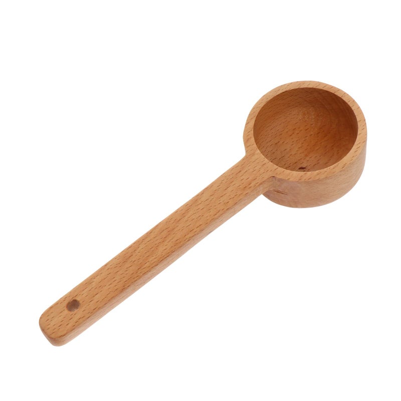 Long Handle Beechwood Coffee Scoop Measuring Spoon for Ground Coffee Tea Milk Oats - Image 2