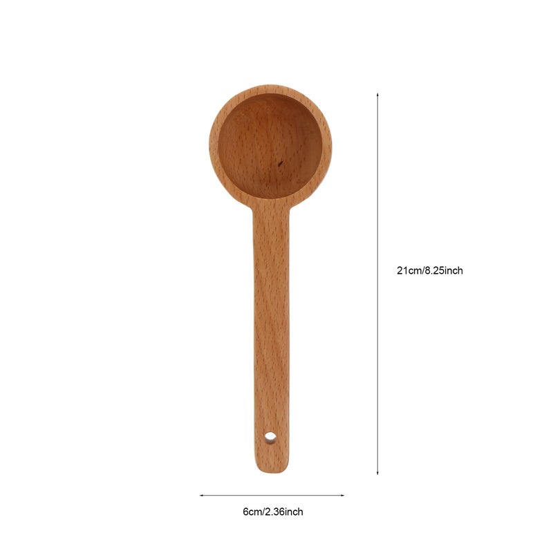 Long Handle Beechwood Coffee Scoop Measuring Spoon for Ground Coffee Tea Milk Oats - Image 3