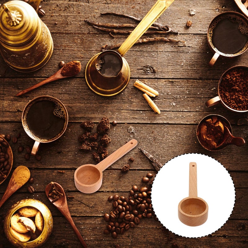 Long Handle Beechwood Coffee Scoop Measuring Spoon for Ground Coffee Tea Milk Oats - Image 5