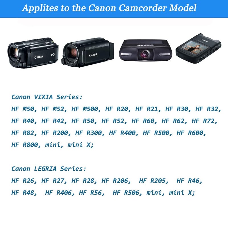TKDY CA-110 Camcorder Charger CA110 Power Adapter Kit fit for Canon VIXIA HF M50 R800 R80 R700 R500 M52 M500 HF-R70 HF-R72 HF-R700 R50 R52 R60 R200 R300, LEGRIA HF R206 R26 Cameras. - Image 2