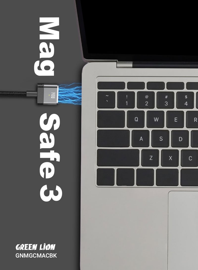 GREEN LION USB-C to MagSafe 3 Magnetic Charging Cable 140W Power 1.83m / PD 3.1 Fast Charging/Magnetic Adsorption/ MacBook Charger - Black - Image 3