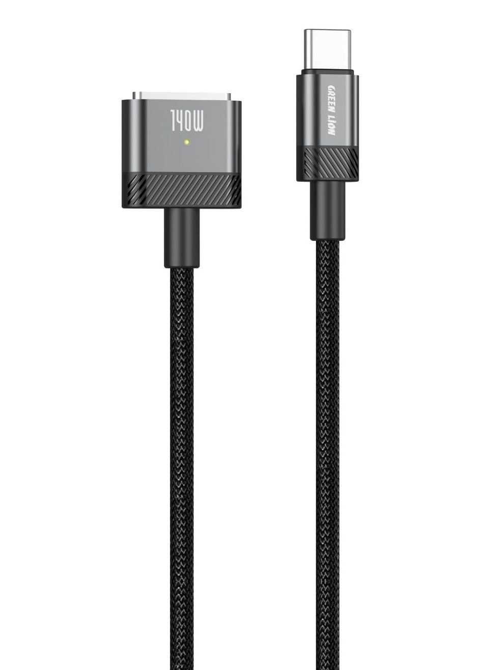 GREEN LION USB-C to MagSafe 3 Magnetic Charging Cable 140W Power 1.83m, PD 3.1 Fast Charging, Magnetic Adsorption, MacBook Charger - Black