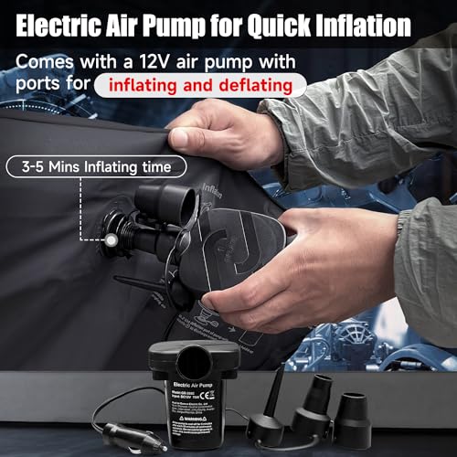 DikaSun Car Air Mattress, Inflatable SUV Truck Camping Mattress for Back Seat, Thickened Travel Car Bed Sleeping Pad with Air Pump 2 Pillows - Image 5