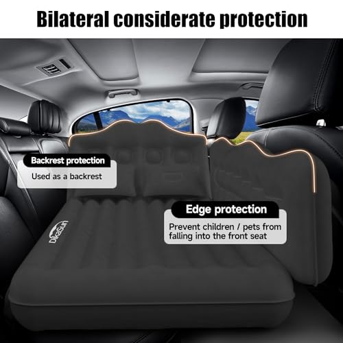 DikaSun Car Air Mattress, Inflatable SUV Truck Camping Mattress for Back Seat, Thickened Travel Car Bed Sleeping Pad with Air Pump 2 Pillows - Image 4