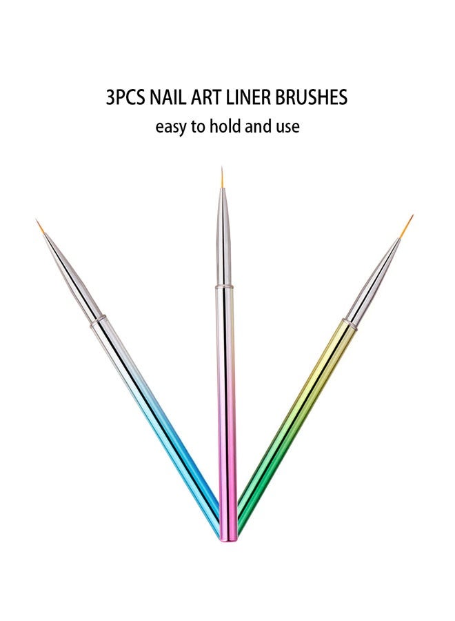 HOOTO 3PCs Nail Art Design Set Nail Art Liner Brushes Dotting Painting Drawing Brush Pen - Image 4