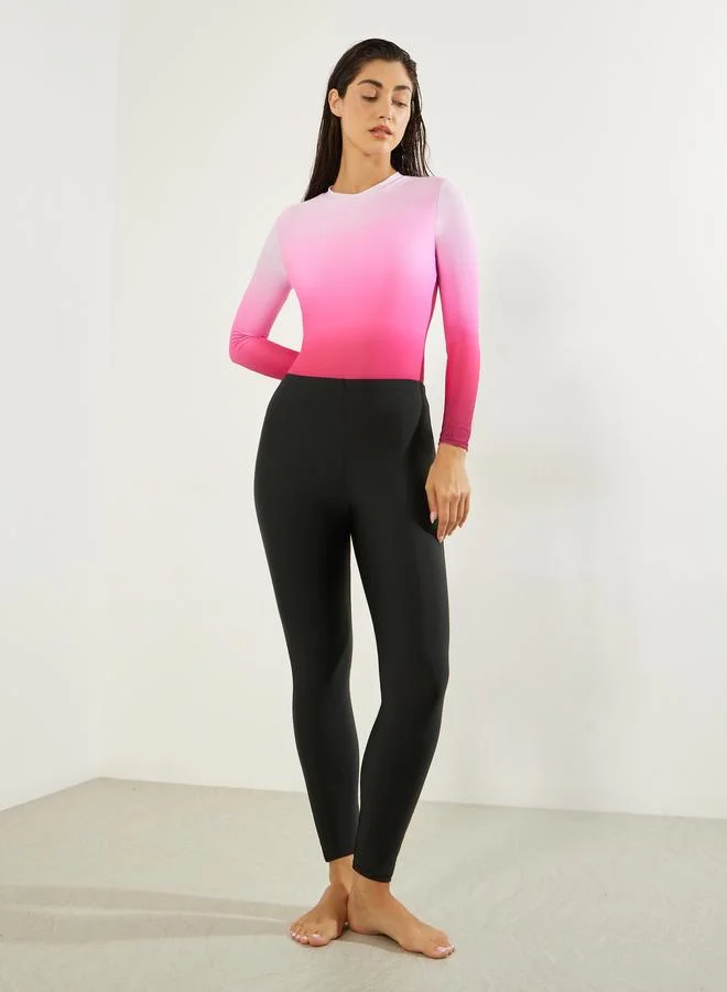 Styli Pack of 3 - Ombre Effect Back-Zip Swimsuit, Leggings and Wrap Skirt Burkini Set