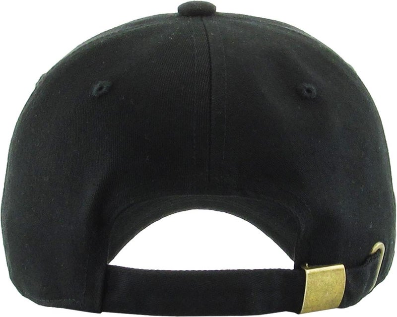 KBETHOS KB-Low BLK Classic Cotton Dad Hat Adjustable Plain Cap. Polo Style Low Profile (Unstructured) (Classic) Black Adjustable - Image 3