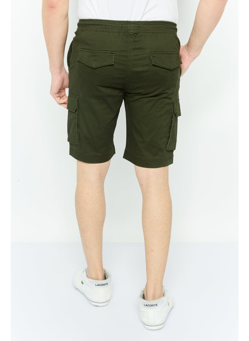 Threadbare Men Brand Logo Cargo Troup Shorts, Forest Green  - Image 4