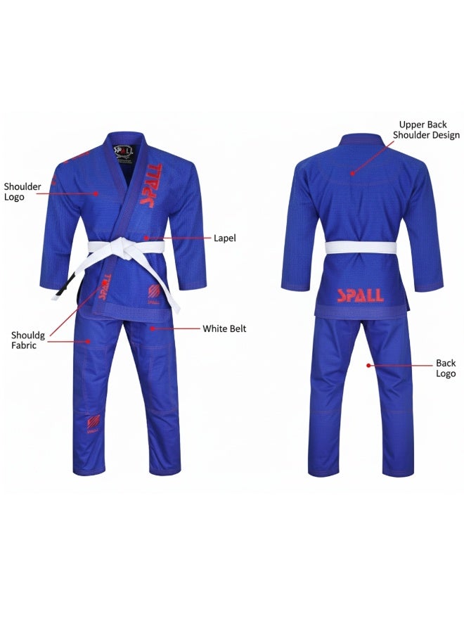 Spall Jiu Jitsu Suit BJJ Gi Durable Lightweight Training Uniform for Men Women Kids - Image 4