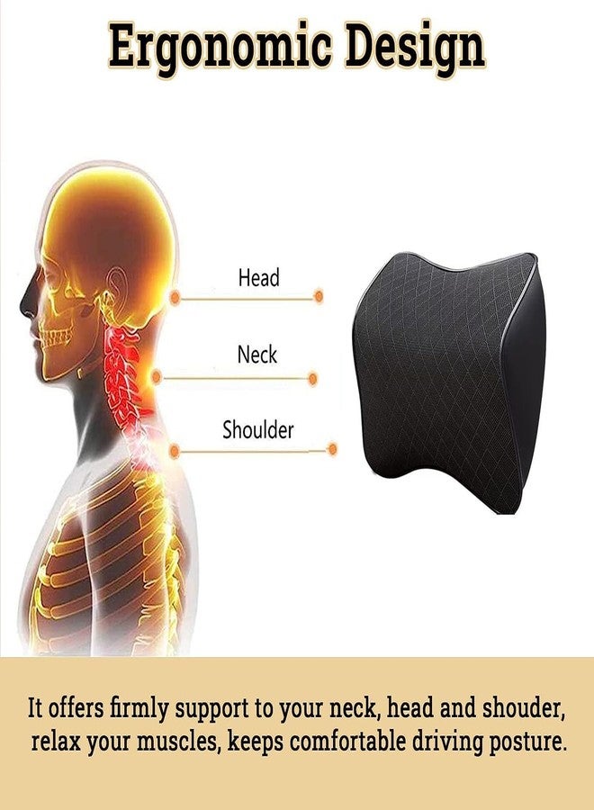 VBM Car Neck Rest Pillow Experience Ultimate Comfort with Ultrasoft Cushioning, Superior Neck Support Pain Relief Memory Foam Head Rest with Washable Black Velvet Cover for Luxurious Car Rides - Image 2