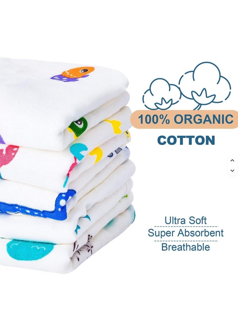 10 pcs Muslin Baby Washcloths and Towels, Soft Newborn Baby Towel and Muslin Washcloth for Sensitive Skin(30*30cm) Multicolor B - Image 4