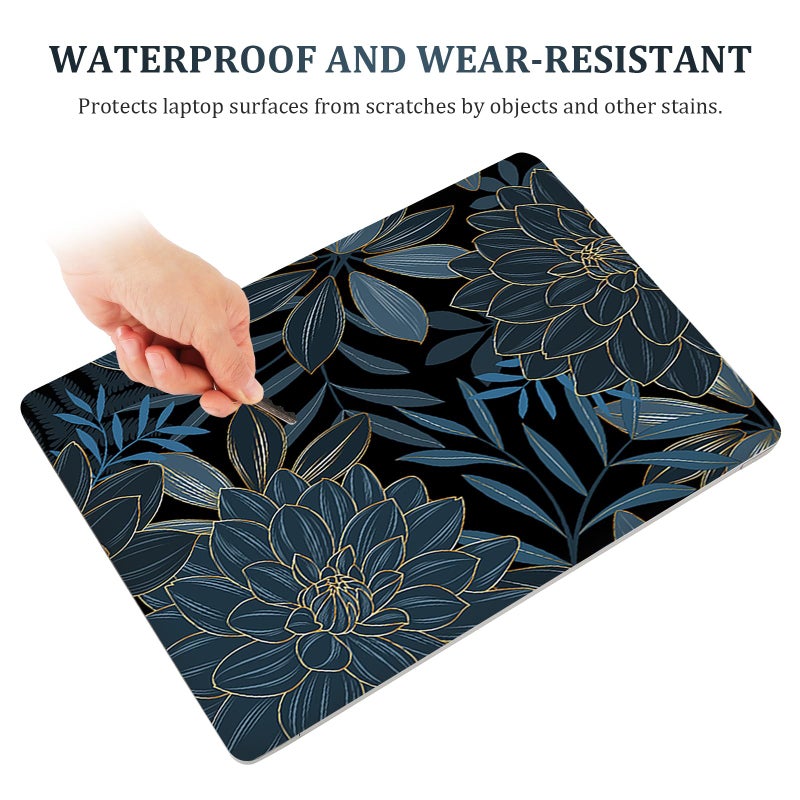 ARTSO 12 13 14 15 15.4 15.6 Inches Laptop Skin Sticker Decal Universal Netbook Skin Sticker Reusable Soft Notebook Art Protector Cover Decal, Blue Flower - Image 4