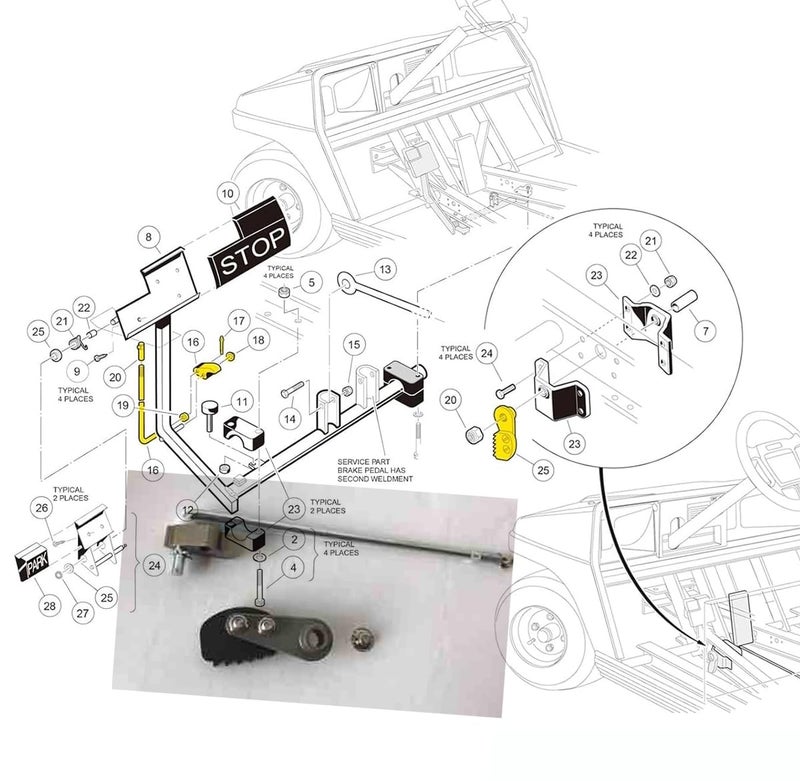 Dr.Acces Golf Cart Park Brake Latch Kit for Club Car DS Golf Cart Replace OEM#101187702 1017322 101985-01 - Image 3