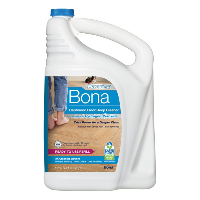 Bona PowerPlus Hardwood Floor Deep Cleaner Refill - 128 fl oz - Refill for Bona Spray Mops and Spray Bottles - Residue-Free Floor Cleaning Solution for Wood Floors - Image 1