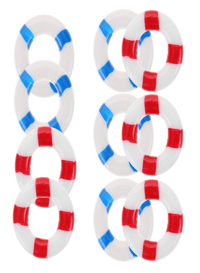 ifundom 80PCS Mini Life Ring Mini Swimming Ring Miniature Life Rings Nautical Life Buoy Landscape Swim Ring Buoy Nautical Decor Cake Decorations Dollhouse Beach Theme Decorations - Image 1