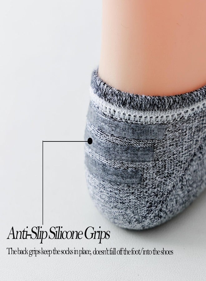 JORMATT 6 Pairs Mens & Women No Show Socks Non-Slip, Athletic Sneaker Cotton Invisible Low Cut Socks for Mens Shoe Size 13-15 - Image 5