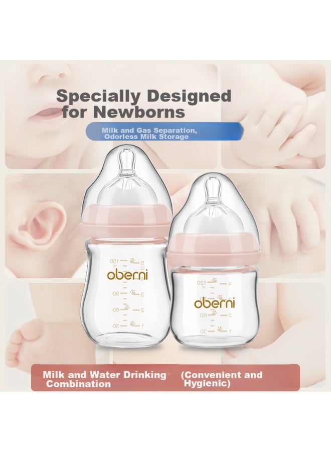 Obenie Oubeini Newborn Baby Bottle, Infant Bottle, Glass Bottle, Newborn Baby Bottle 0-3 Months 120ml - Image 1