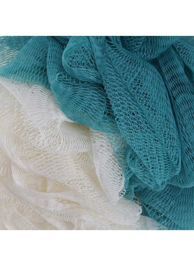 NFI essentials - Set Of 2 Bath Mesh Sponge Scrubber Puff Luffa Flannel (Multicolor) - Image 1
