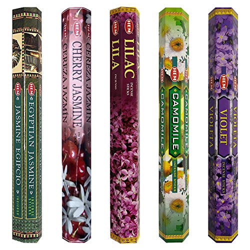TRUMIRI Incense Sticks Variety Pack #13: 5 Fragrances (Egyptian Jasmine, Cherry Jasmine, Lilac, Camomile, Violet) - 100 Sticks (20 of Each) with Holder - Image 2