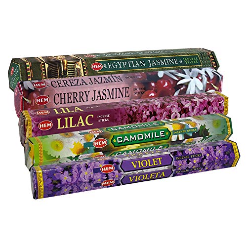 TRUMIRI Incense Sticks Variety Pack #13: 5 Fragrances (Egyptian Jasmine, Cherry Jasmine, Lilac, Camomile, Violet) - 100 Sticks (20 of Each) with Holder - Image 4