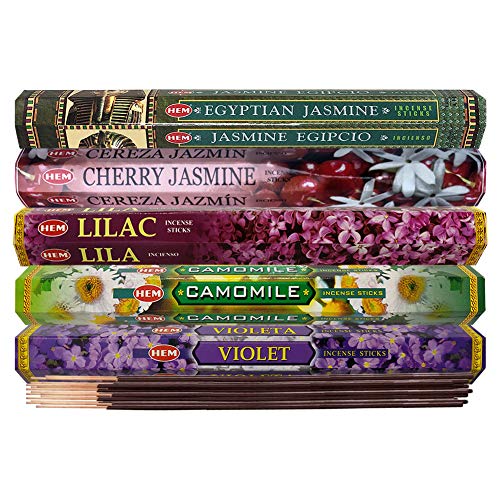 TRUMIRI Incense Sticks Variety Pack #13: 5 Fragrances (Egyptian Jasmine, Cherry Jasmine, Lilac, Camomile, Violet) - 100 Sticks (20 of Each) with Holder - Image 3