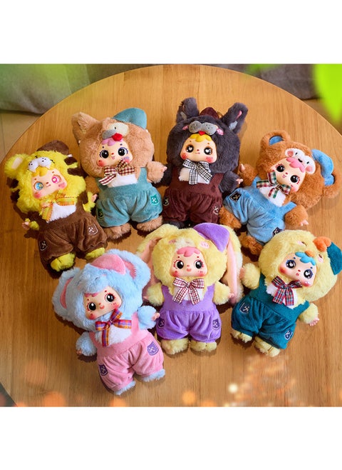 Three Small Wool 400 Body Second Generation Bear Rabbit Happy Picnic Plush Blind Box Cute Tide Play Plush Blind Box Batch-Color:Three Xiaoma Cafe Plush (please Take 6 Pieces For The Whole Box)