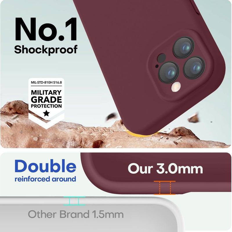 LOVE 3000 Designed for iPhone 16 Pro Case, Premium Silicone with [Soft Anti-Scratch Microfiber Lining] Shockproof Protective Phone Case for Men Women Girls 6.3", WineRed - Image 4