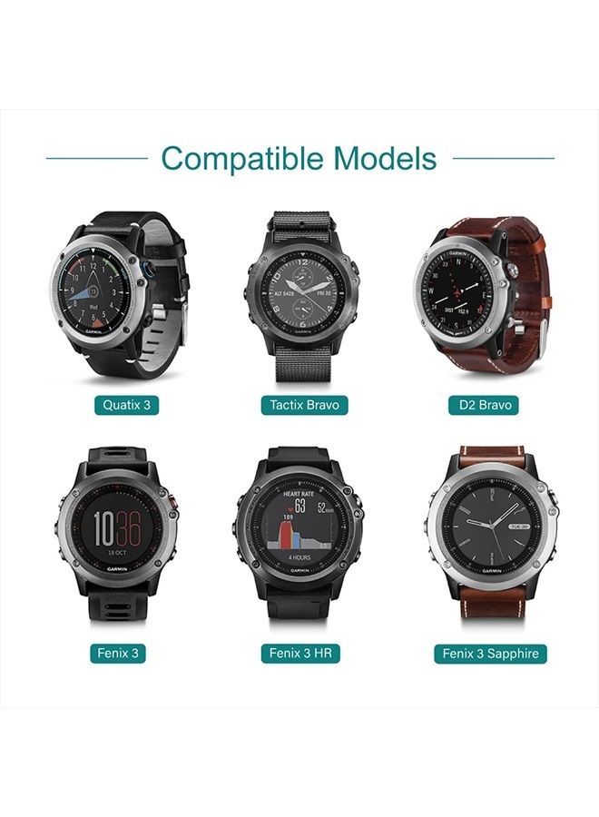 TUSITA شاحن متوافق مع Garmin Fenix 3، Fenix 3 Sapphire، Fenix 3 HR، Quatix 3، Tactix Bravo، D2 Bravo - 1M - Image 2
