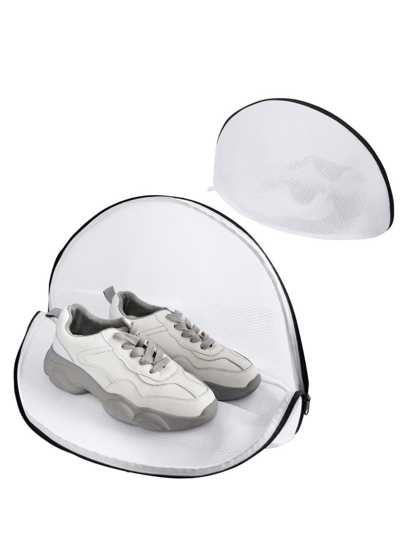Oasisgalore 2 Pack White Reusable Mesh Laundry Bags with Zipper for Shoes, Socks, Delicates - Image 1