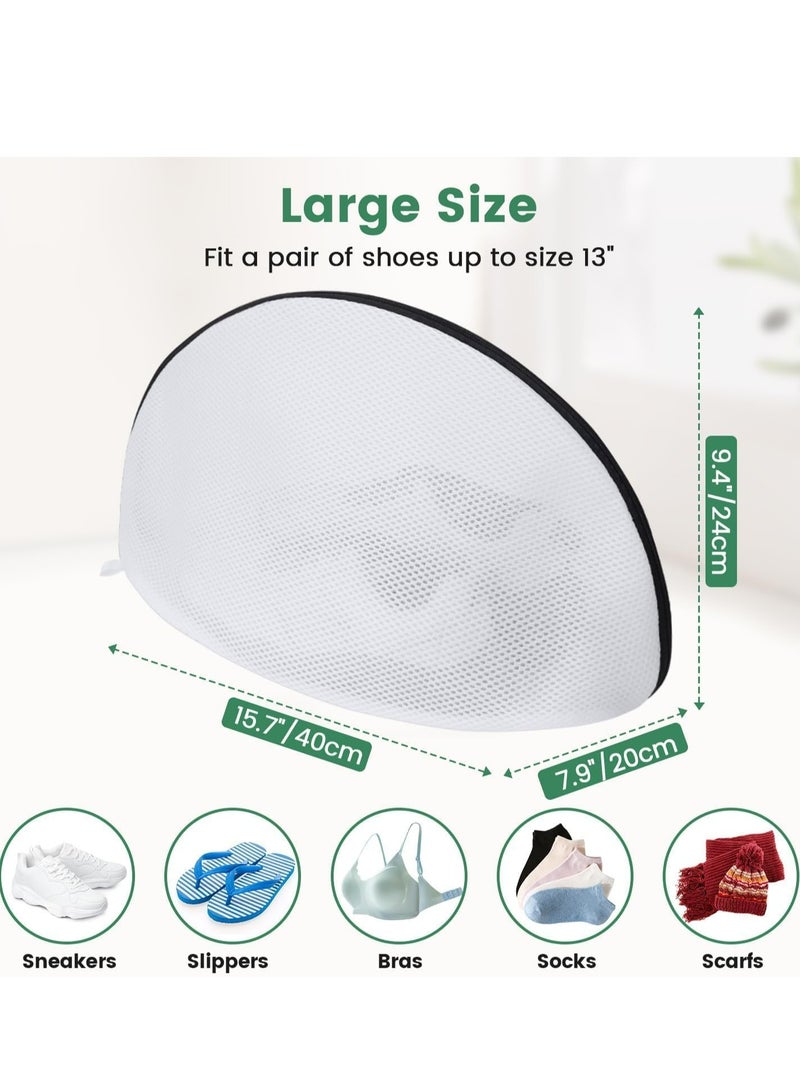 Oasisgalore 2 Pack White Reusable Mesh Laundry Bags with Zipper for Shoes, Socks, Delicates - Image 2