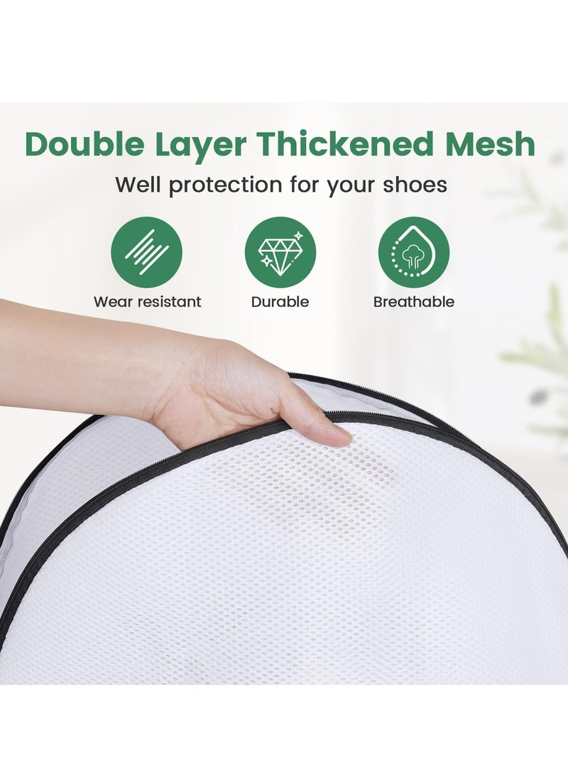 Oasisgalore 2 Pack White Reusable Mesh Laundry Bags with Zipper for Shoes, Socks, Delicates - Image 4