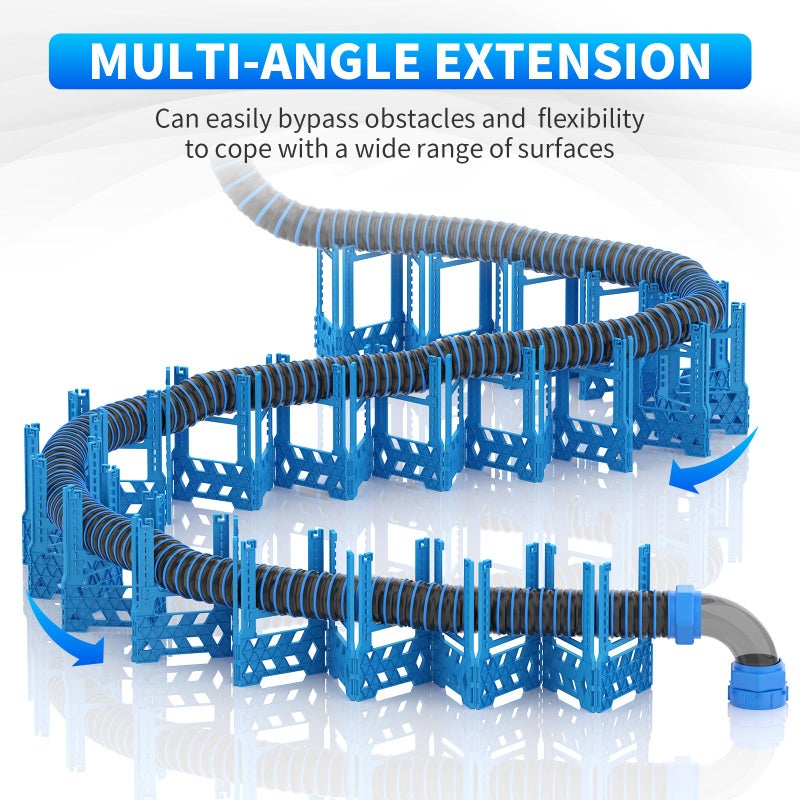 BEBOBLY RV Sewer Hose Support 20FT with Secure Rubber Band & Carry Strap, RV Sewer Hose Holder Adjust Height for Travel Trailers, RV, Campers | Avoiding Obstacles & Deep Cradles, Quick Setup/Collapse - Image 3