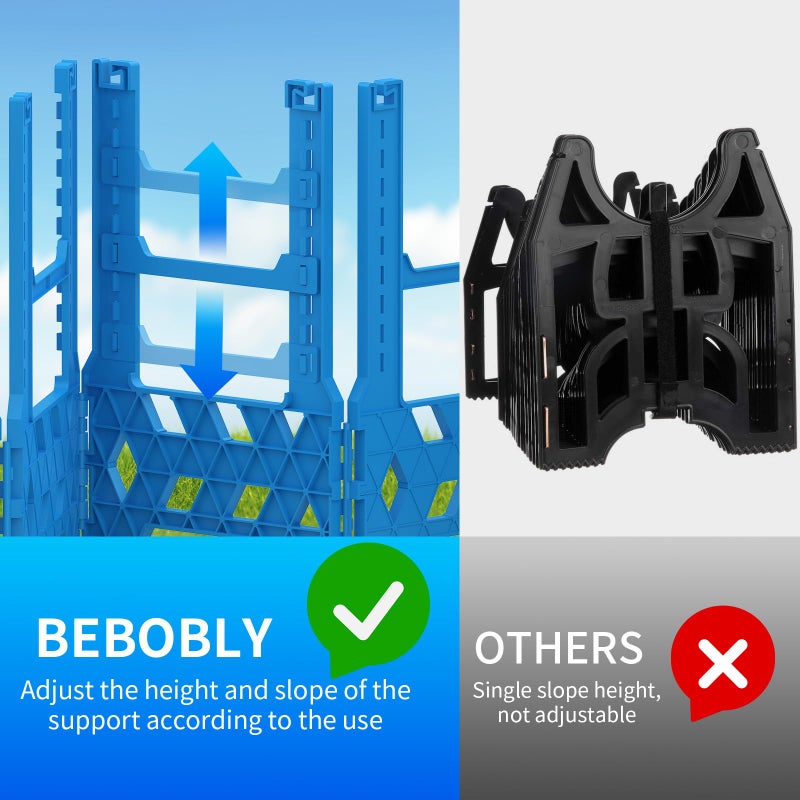 BEBOBLY RV Sewer Hose Support 20FT with Secure Rubber Band & Carry Strap, RV Sewer Hose Holder Adjust Height for Travel Trailers, RV, Campers | Avoiding Obstacles & Deep Cradles, Quick Setup/Collapse - Image 4