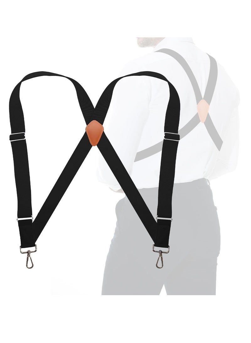 SYOSI Men's Suspender Heavy Duty Hook Suspenders for Men Swivel Hooks Big and Tall Men Side Hook Adjustable Braces  - Image 1