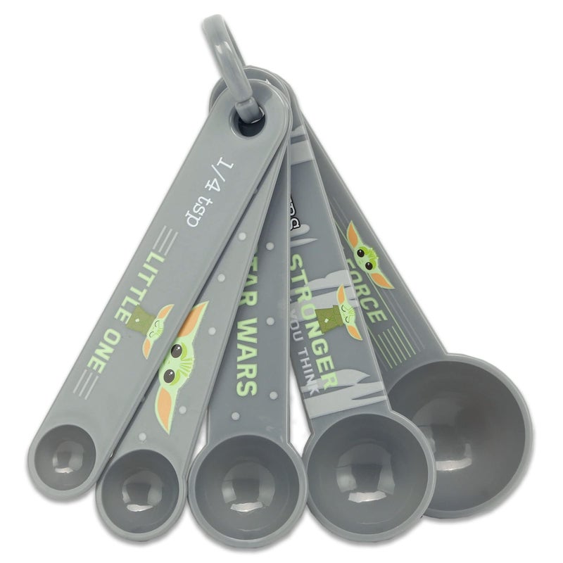 Open Road Brands Disney Star Wars The Mandalorian Measuring Spoons - Adorable Baby Yoda Measuring Spoons for Kitchen - Image 1