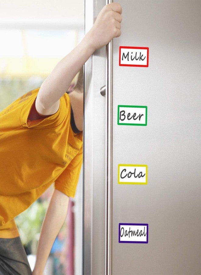 ZHIDIAN 36Pcs Magnetic Name Tags Small Thick Dry Erase Magnet Labels Writable Wipable Mini Magnetic Tapes Strips for Classroom Office Calendar Whiteboards Shelf Garage Fridge, 2.1x1.2 - Image 5