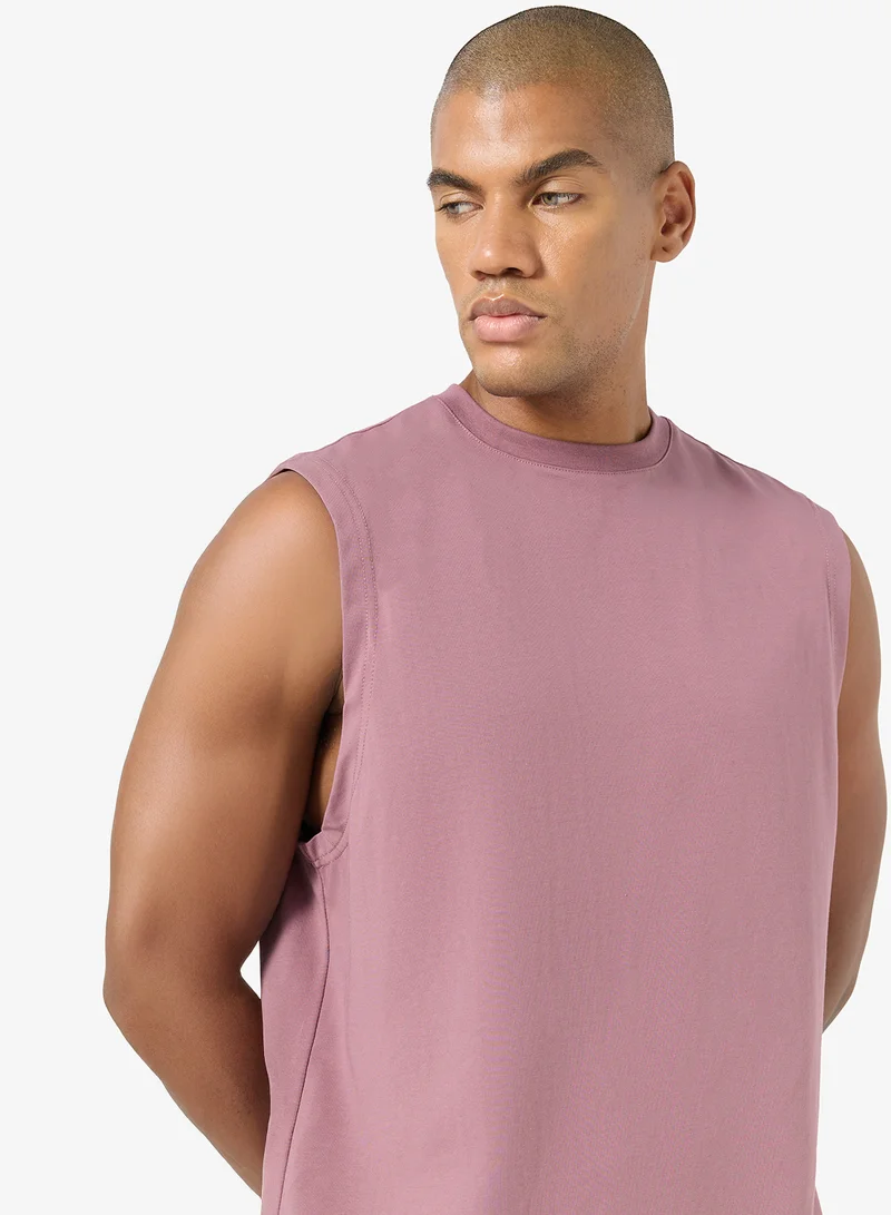 Seventy Five Basics MUSHROOM BROWN Oversized Drop Shoulder 220Gsm Vest for Men | Best Price UAE