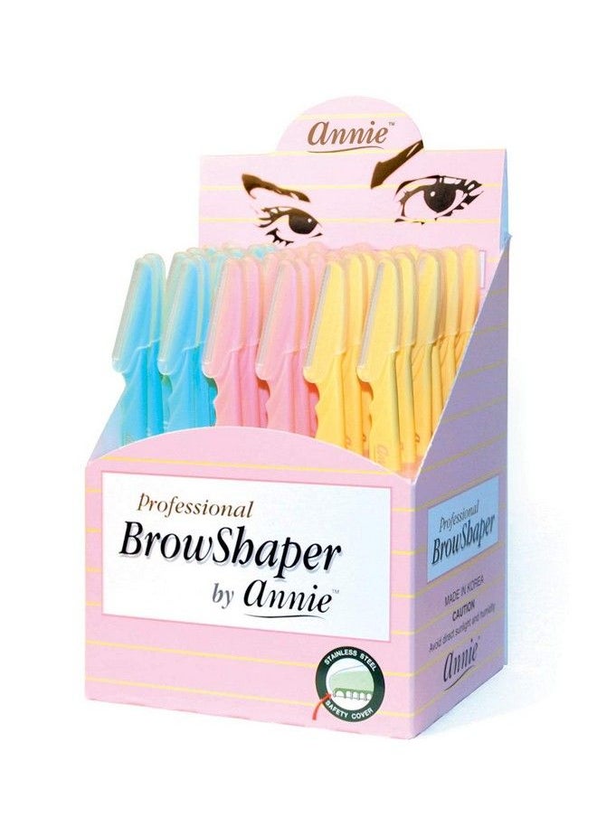 Annie - Professional Browshaper (36) Pack Bluepinkyellow Stainless Steel Safety Cover Professional Shaping In Seconds - Image 1