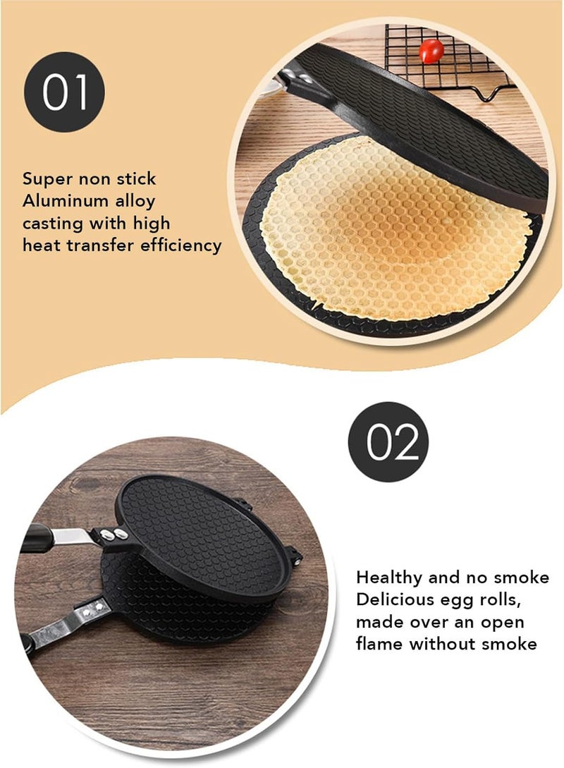 Tortilla Press Pan, 6.8 Inch Stick Proof Heavy Duty Aluminum Pancake Griddle with Handle, Multipurpose Stove Top Pan for Kitchen (Grid Style) - Image 5