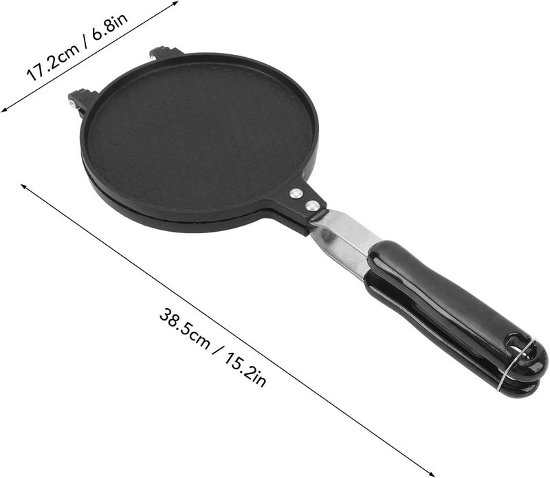 Tortilla Press Pan, 6.8 Inch Stick Proof Heavy Duty Aluminum Pancake Griddle with Handle, Multipurpose Stove Top Pan for Kitchen (Grid Style) - Image 1